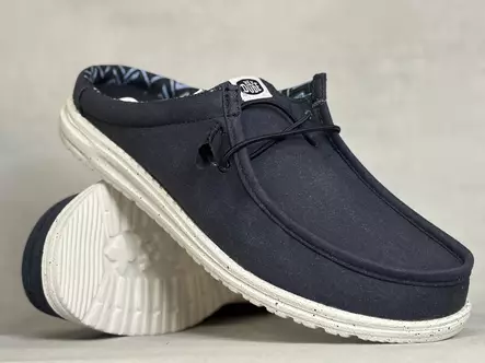 Hey Dude Wally Navy Slip Stretch Canvas - Miesten kangaskengät - 41293410 - 1