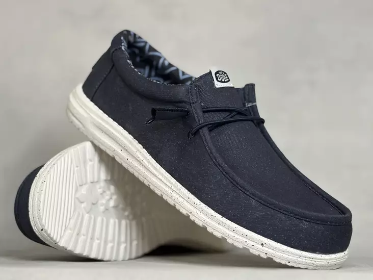 Hey Dude Wally Navy Stretch Canvas - Miesten kangaskengät - 40700410 - 1