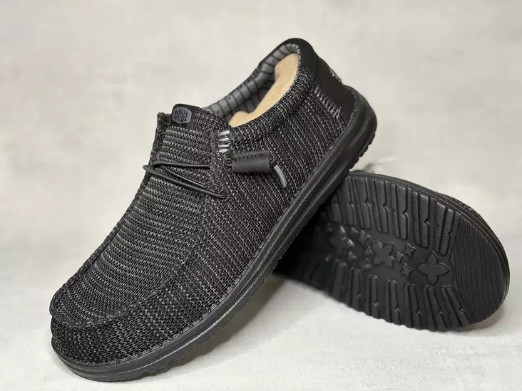 Hey Dude Wally Stretch Sox Black - Miesten kangaskengät - 41898060 - 1