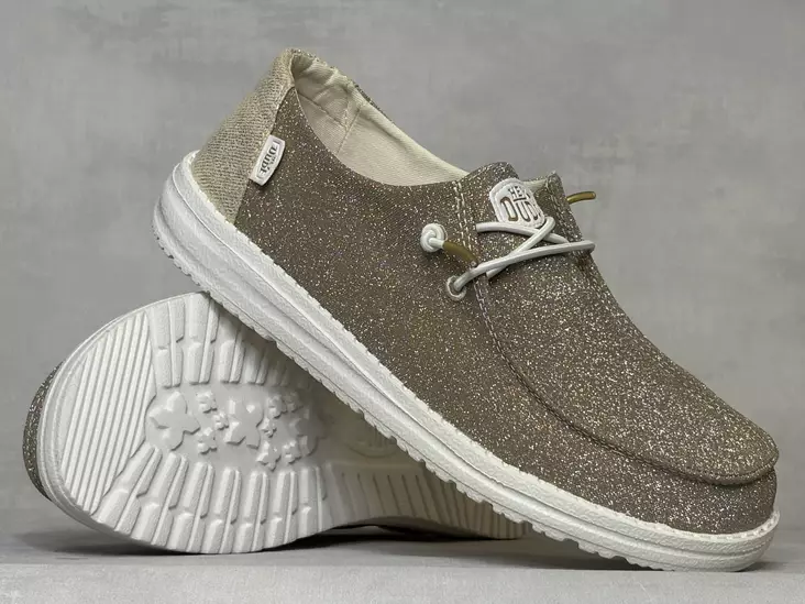 Hey Dude Wendy Gold Metallic sparkle - Naisten nauhalliset kävelykengät  - 41082710 - 1