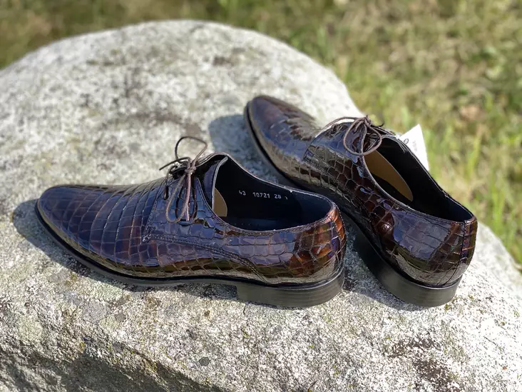 Topman 10721 28kr krokolakeri ruskea - Miesten nauhalliset juhlakengät - 10721 - 1