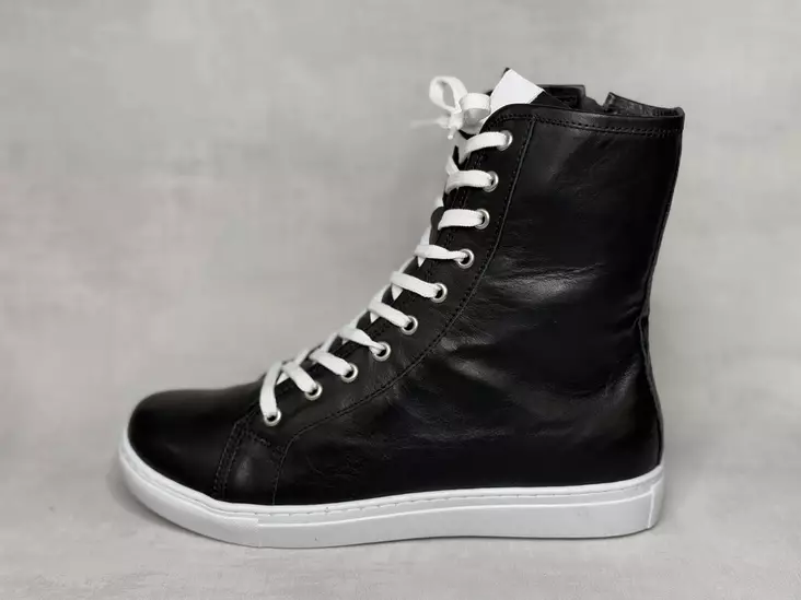 Andrea Conti 0345936 nahkatennari - Naisten korkeavartiset tennarit - 0345936073 - 1