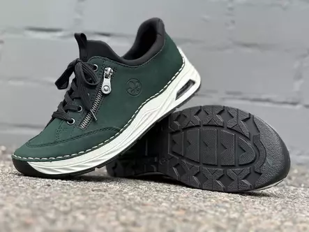 Rieker 44567 Mocassino Donna Verde – Comfort E Stile Con Tecnologia Air E Tacco Indeformabile – Collezione Autunno Inverno