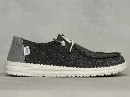 Hey Dude Wendy Charcoal Metallic sparkle - Naisten nauhalliset kävelykengät  - 41082025 - 2