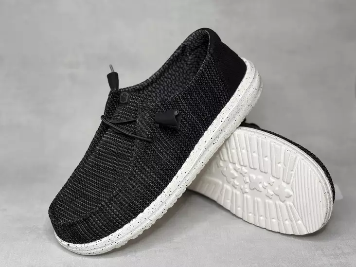 Hey Dude Wendy Stretch Sox Black White - Naisten nauhalliset kävelykengät  - 41878066 - 1