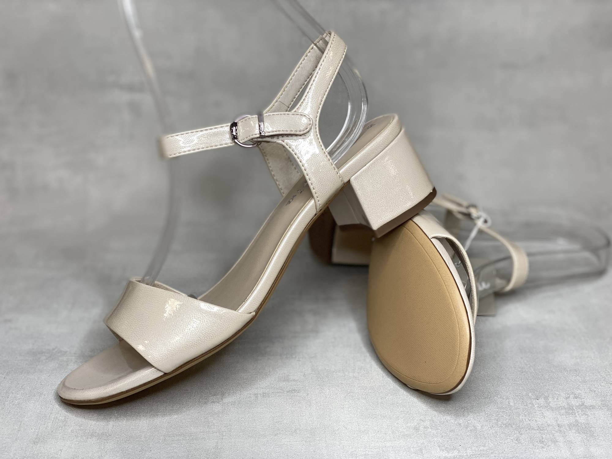 Sandales à Talon Tamaris Pour Femme - Modèle 1-28249-42 - Talon 4,5 Cm, Tige 6 Cm - Synthétique, Fermeture Velcro