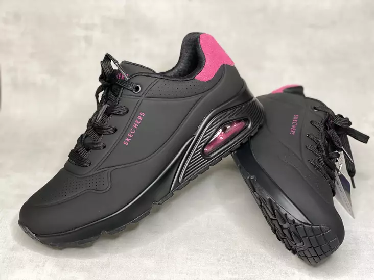 Skechers 177092BKPH Uno Pop Back - Naisten matalavartiset tennarit - 177092BKPH - 1