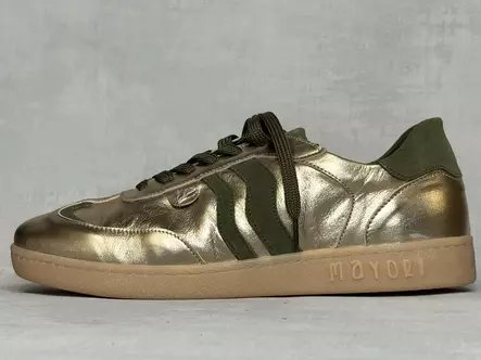Mayori 1020100 Gold Olive -nahkatennari - Naisten matalavartiset tennarit - 1020100GO - 2