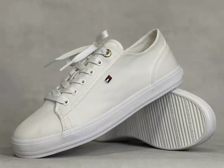 Tommy Hilfiger YBS Foxing Sneaker Canvas Valkoiset Tennarit Tommy Hilfiger YBS Foxing Sneaker Canvas Valkoiset Tennarit